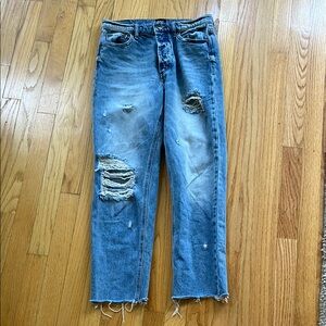 BDG Size 27 Blue Distressed Jeans Straight Leg